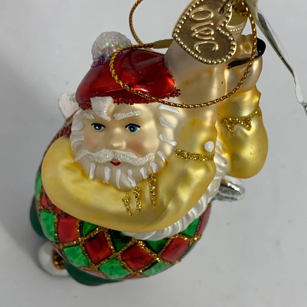 Old World Christmas Golfing Santa Glass Ornament‎ Golfer Christmas Tree